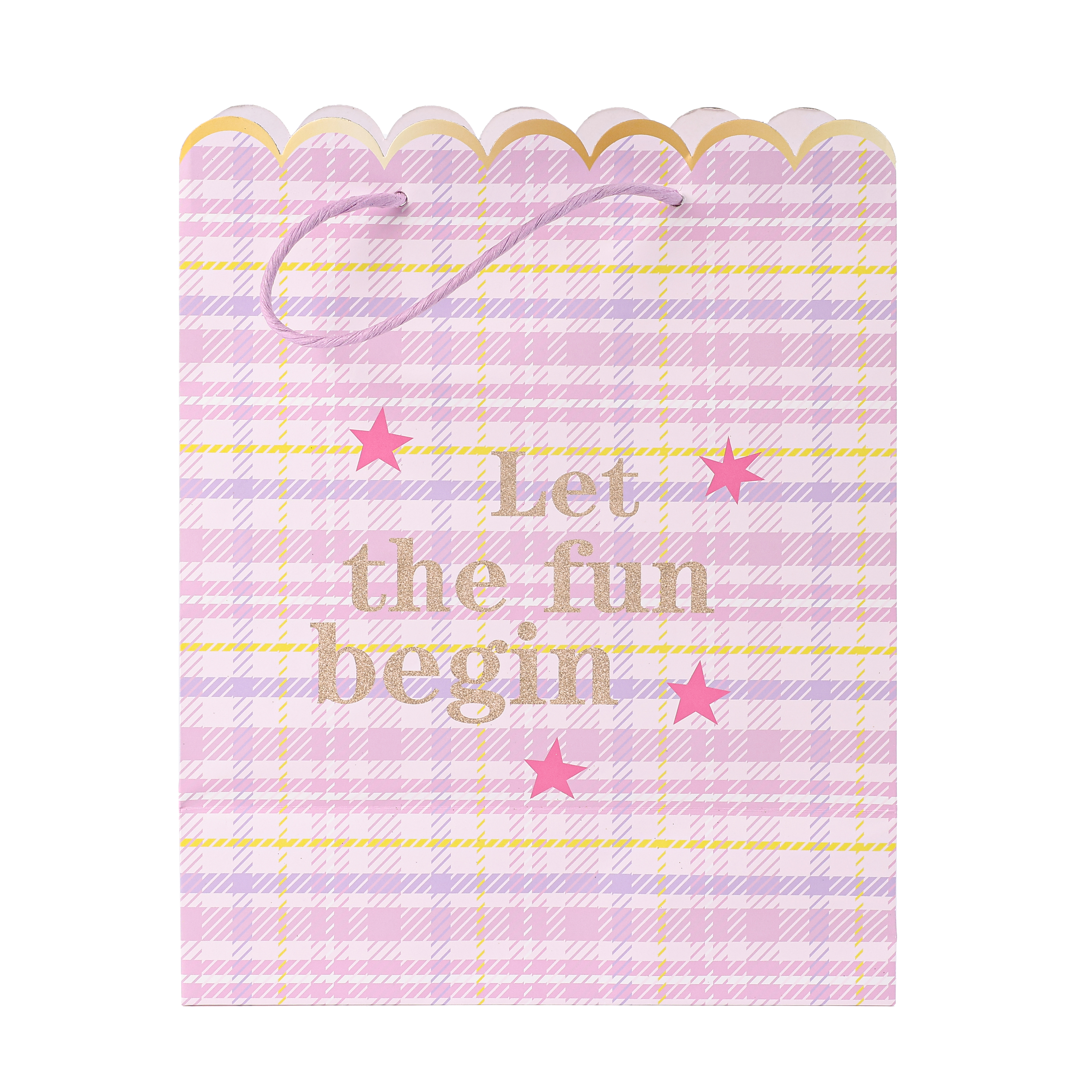 Plaid Striped Lace Gift Bag KT036